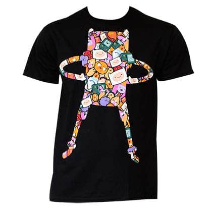  Men's Cotton Adventure Time Super Pop Finn Pattern Tee Shirt 