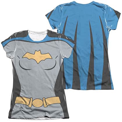  Batman Animated Series Batgirl Costume Sublimation Juniors T-Shirt 