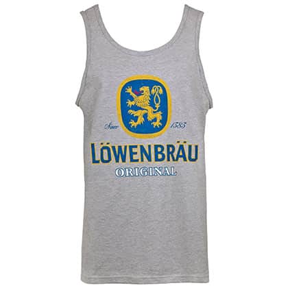  Lowenbrau Logo Men's Grey Tank Top 
