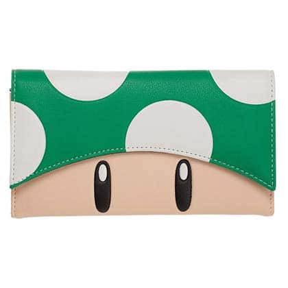  Super Mario Bros. Green Mushroom Flap Women's Wallet 